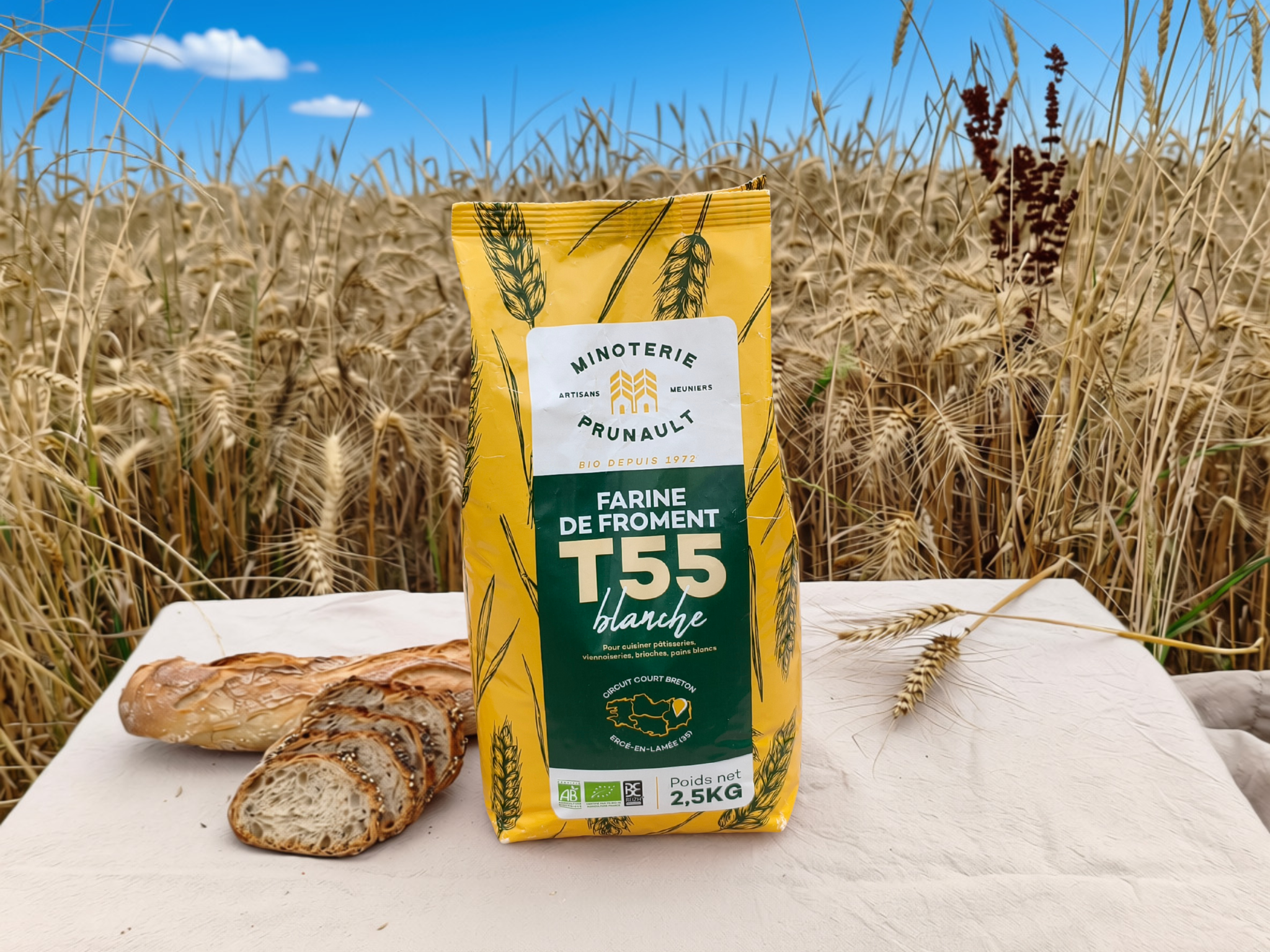 Sachet de 2.5kg farine blanche T55 bio