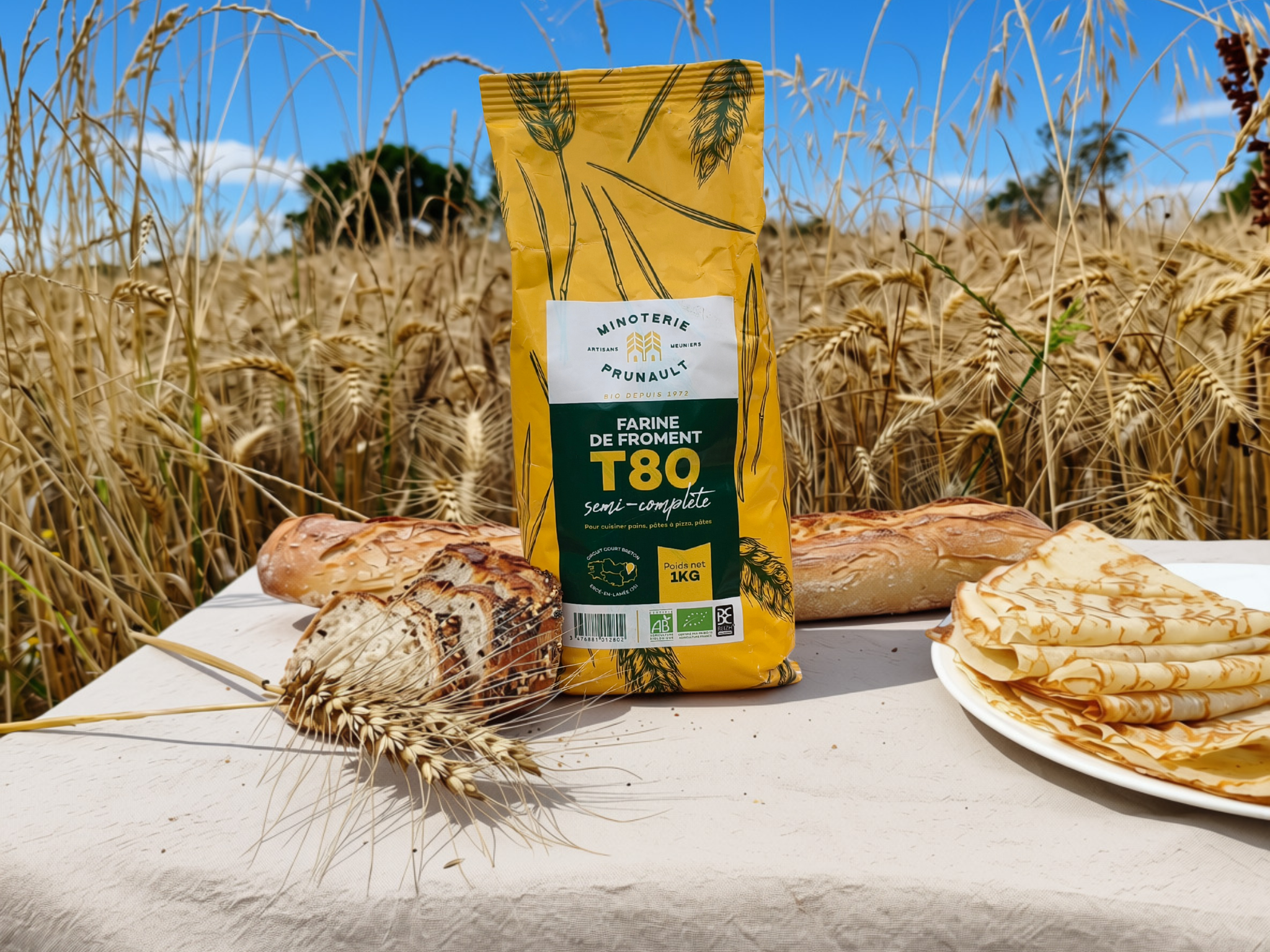 Farine bio demi-complète T80 1kg